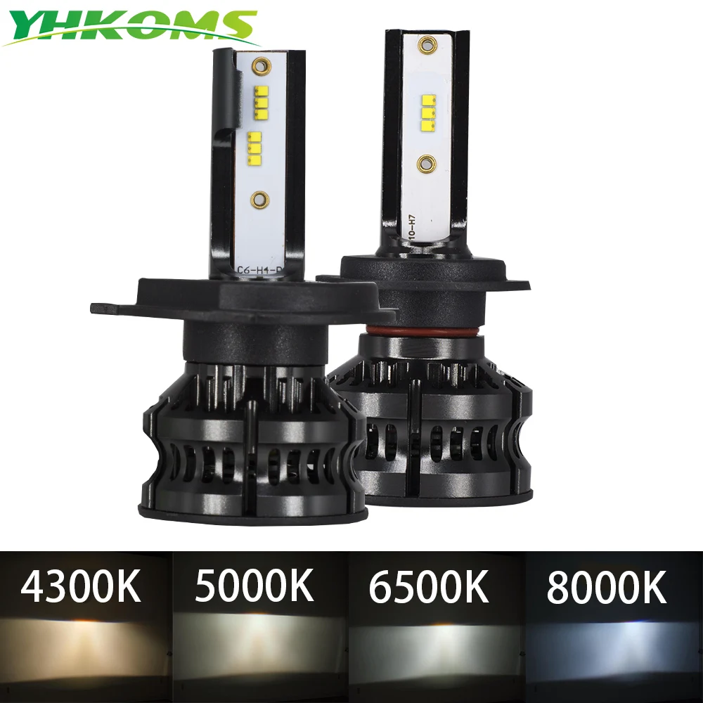 YHKOMS Novega Modela, 80W 16000LM H4 LED H7 LED Avto LED Smerniki 4300K 5000K 8000K ZES CSP H8 H11 H1 9005 9006 Auto Luči za Meglo 12V