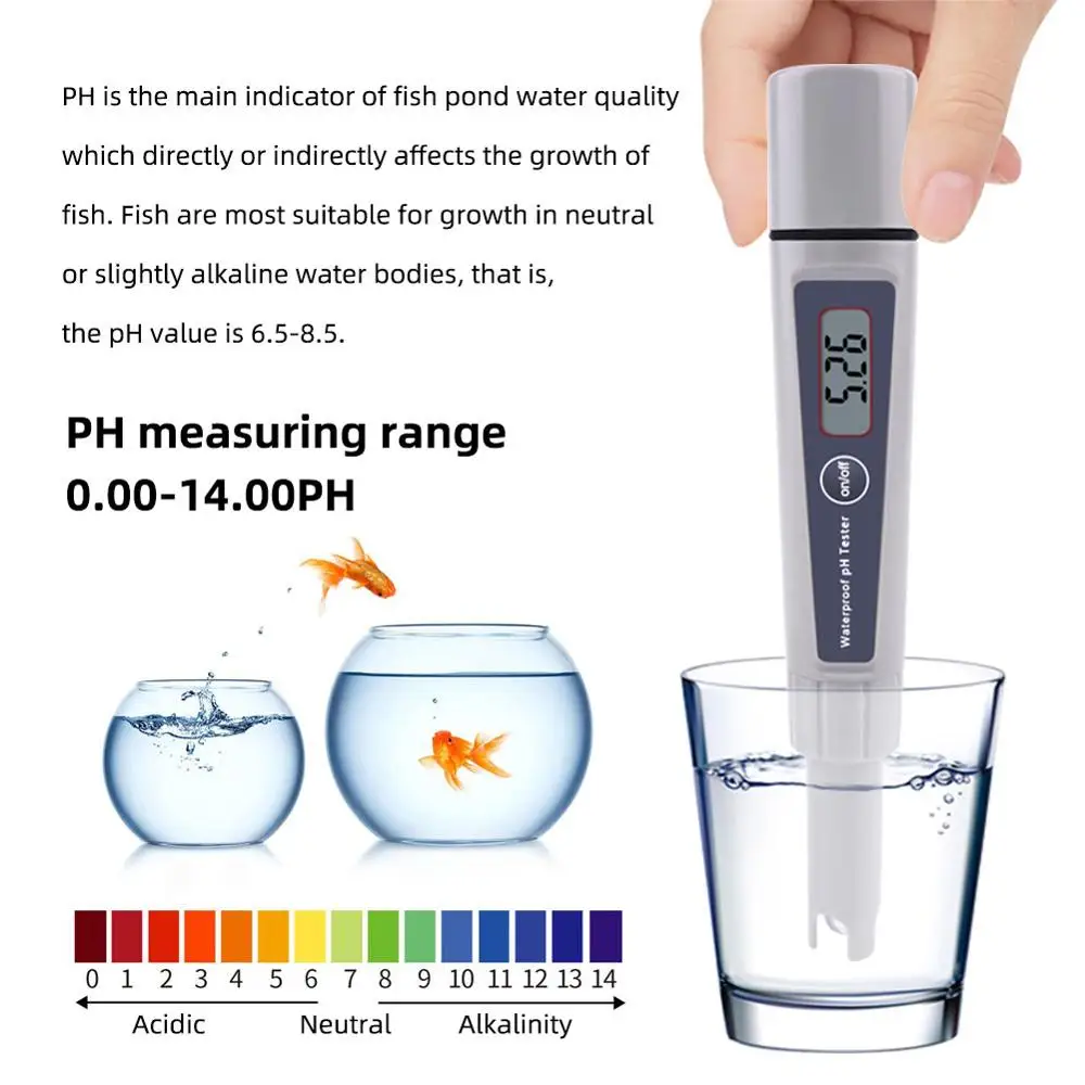 Yieryi Novo PH-032K Nepremočljiva Mini pH Meter ATC digitalni tester kakovost vode natančnost 0.1 fish tank akvarij pH tester