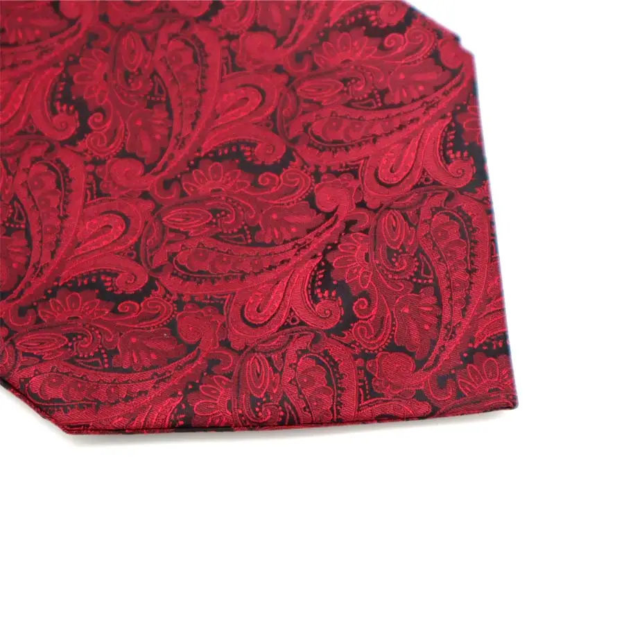 YISHLINE Moških Luksuzni Svile Ascot Kravato niz Človek Cravat Tie & Handkerchief Nastavite Cvetlični Paisley Pik Pocket Kvadratnih Nabor Za svate