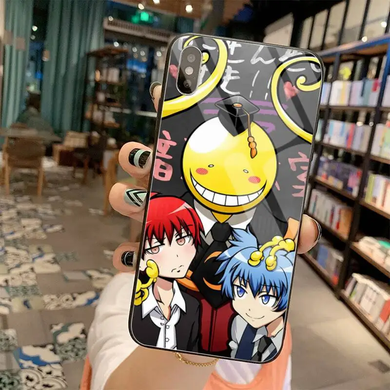 YJZFDYRM Atentata Razredu Anime Coque Telefon Primeru Kaljeno Steklo Za iPhone 11 XR Pro XS MAX 8 X 7 6S 6 Plus SE 2020 primeru