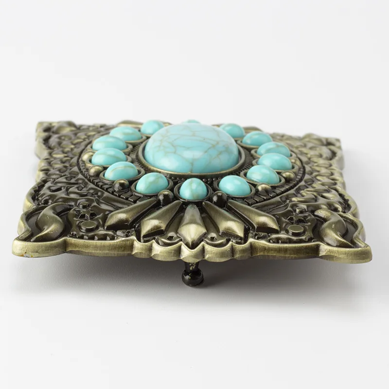 YonbaoDY belt sponke Palace retro slogu, ki je Vdelan z modro agate dragih kamnov, pasne zaponke za ženske