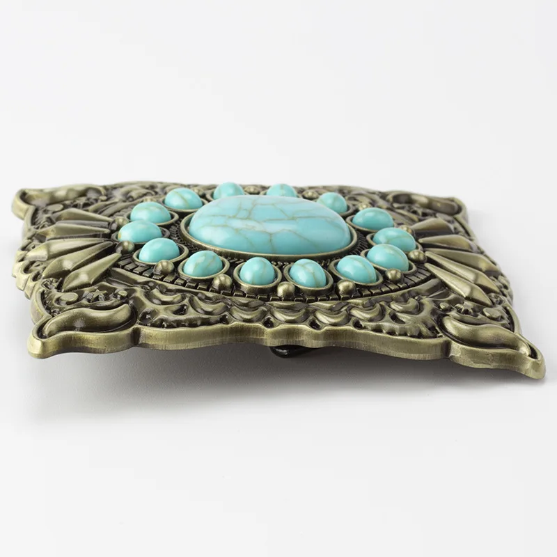 YonbaoDY belt sponke Palace retro slogu, ki je Vdelan z modro agate dragih kamnov, pasne zaponke za ženske