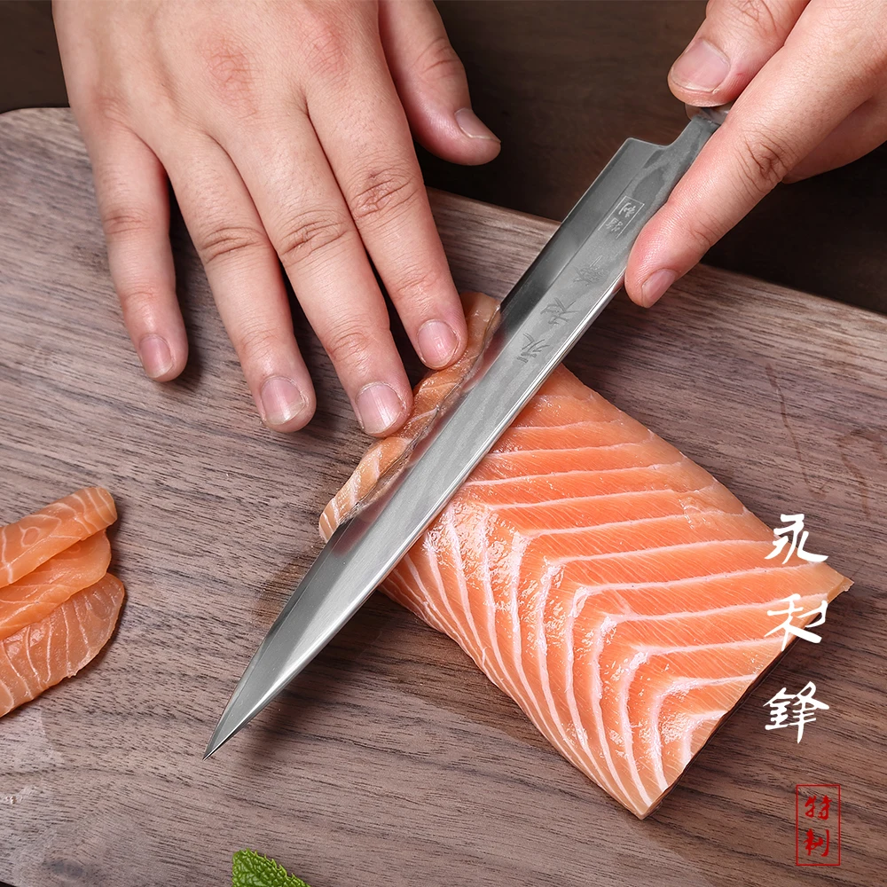 Yonglifeng Visoko-kakovostni razred ox rog octagonal ročaj japonski damask sashimi nož suši nož Japonski nož losos