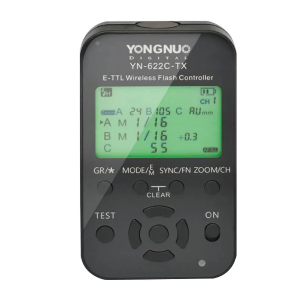 Yongnuo YN-622C-TX LCD Brezžični e-TTL Bliskavica Krmilnik 1/8000s, za Canon Fotoaparati