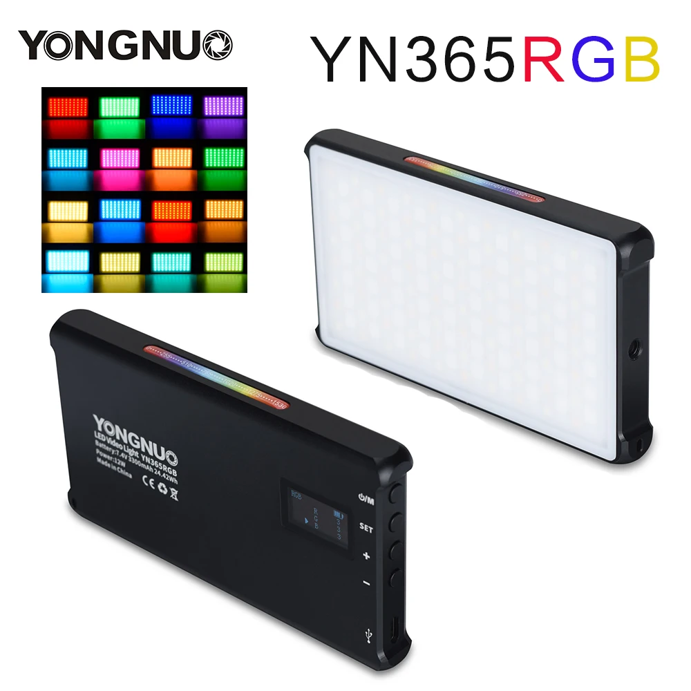 YONGNUO YN365 RGB 12W LED Video Luč Barvite Fotografije Video Osvetlitev Studio DSLR Fotoaparat Lučka za Vlogging Živo Sony, Nikon