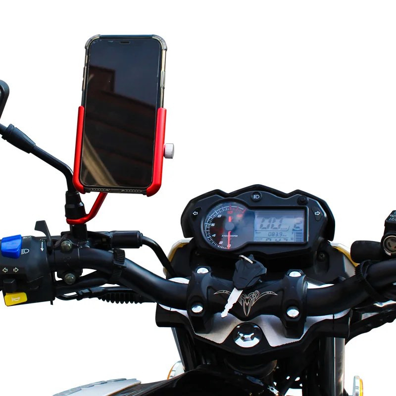 YPAY Aluminijasto Kolo motorno kolo Nosilec za Telefon, rearview nosilec prilagodite Motocikel telefon stojalo za kolo krmilo telefonska podpora Gori