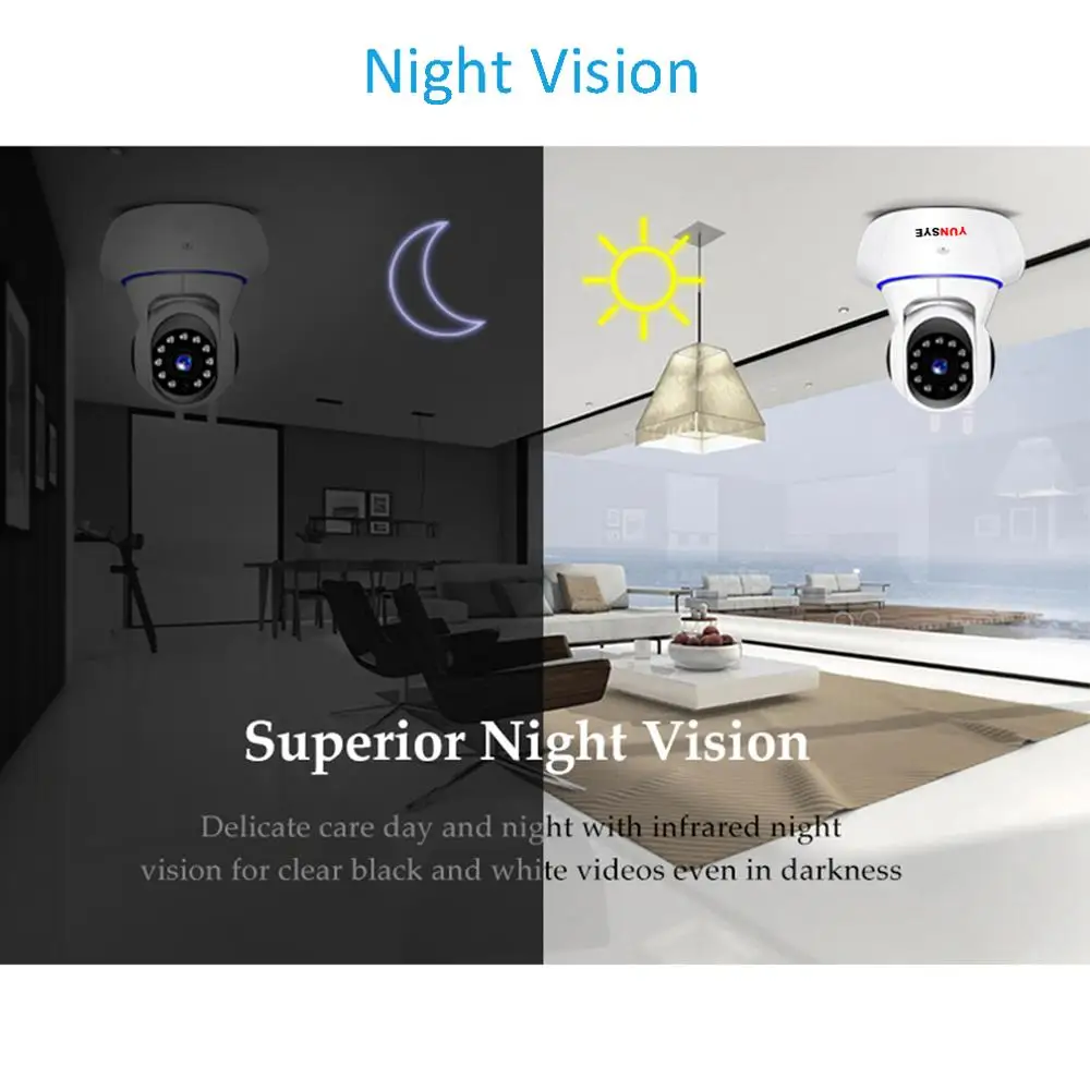 YUNSYE HD 1080P Brezžični WIFI IP Kamere CCTV Home Security Monitor Inteligentna Omrežja, dvosmerni Audio Night Vision Baby Monitor
