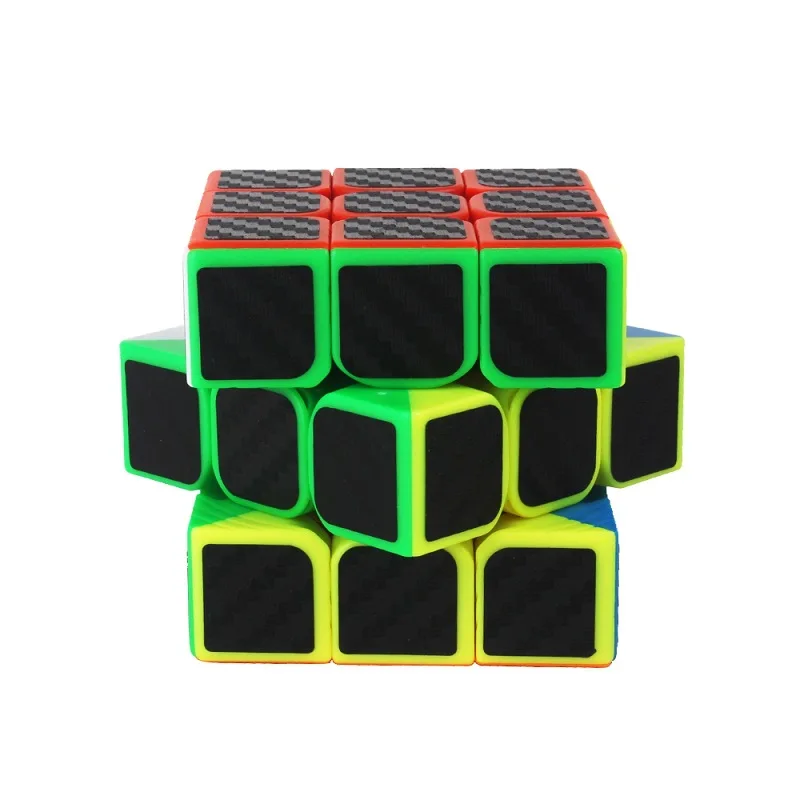 YUXIN Ogljikovih Vlaken Nalepke 3x3x3 Magic Cube Hitrost Puzzle 3x3 Kocka Izobraževalne Professtional Magico Cubo Igrače za Darila 55mm