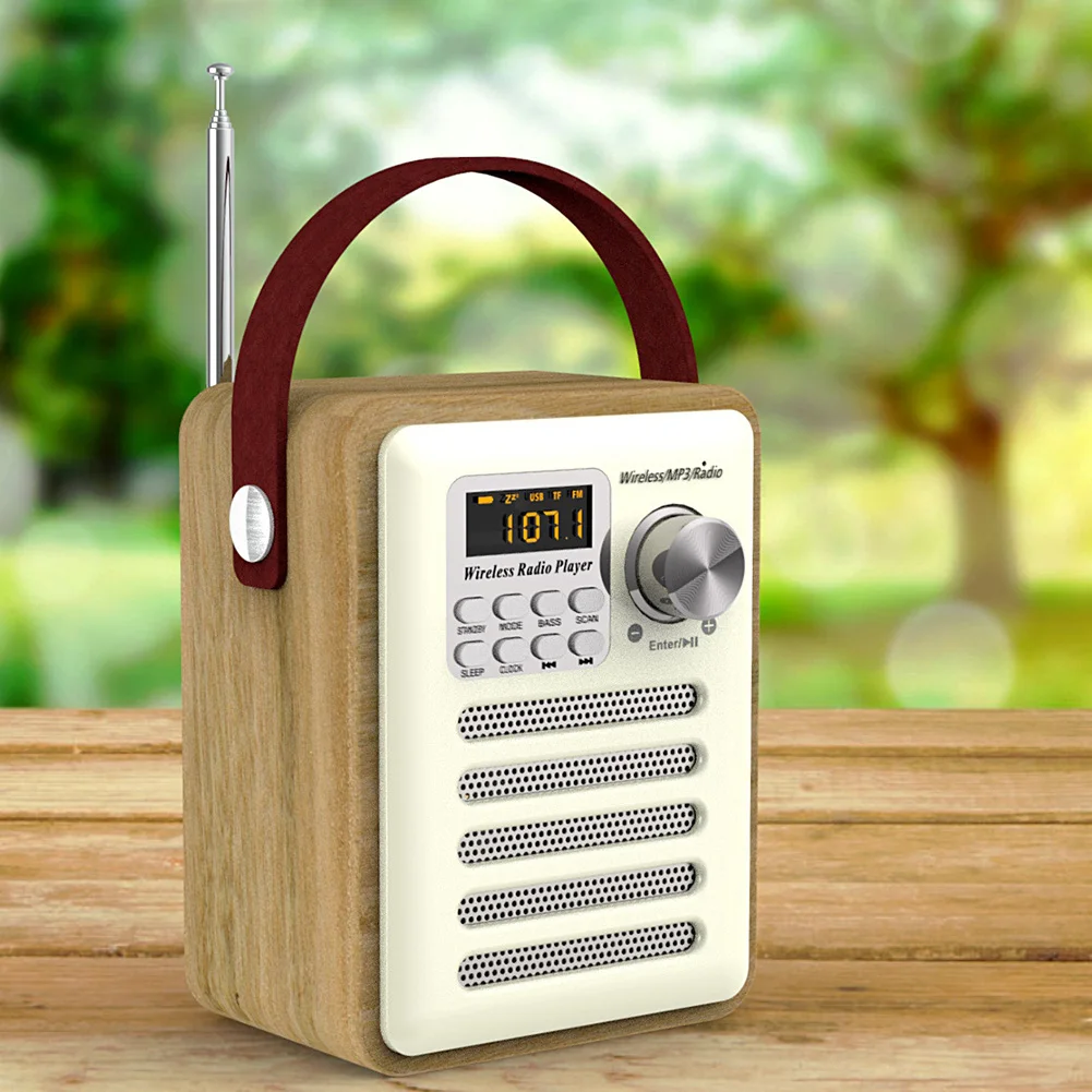 Z Antena Digitalna Ura Doma Retro Prostem TF Kartice Mini Radio FM Sprejemnik LED Zaslon USB za Polnjenje MP3, Bluetooth Zvočnik