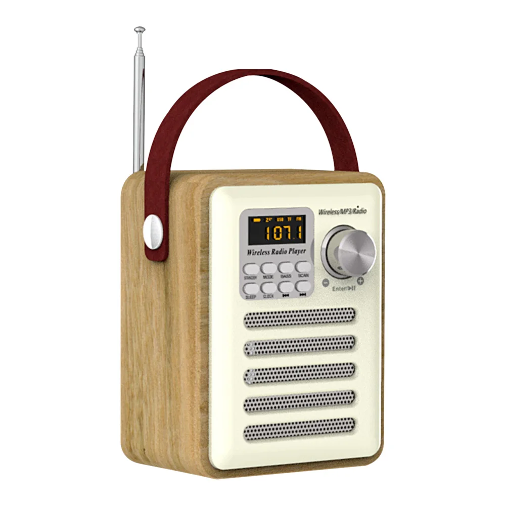 Z Antena Digitalna Ura Doma Retro Prostem TF Kartice Mini Radio FM Sprejemnik LED Zaslon USB za Polnjenje MP3, Bluetooth Zvočnik