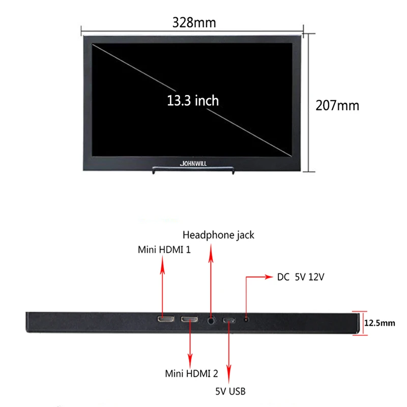 Za 13,3 palčni na dotik Prenosni monitor za računalnik 1080P hdmi monitor IPS HDMI 2K gaming monitor za Raspberry Pi PS4 Xbox360 stikalo