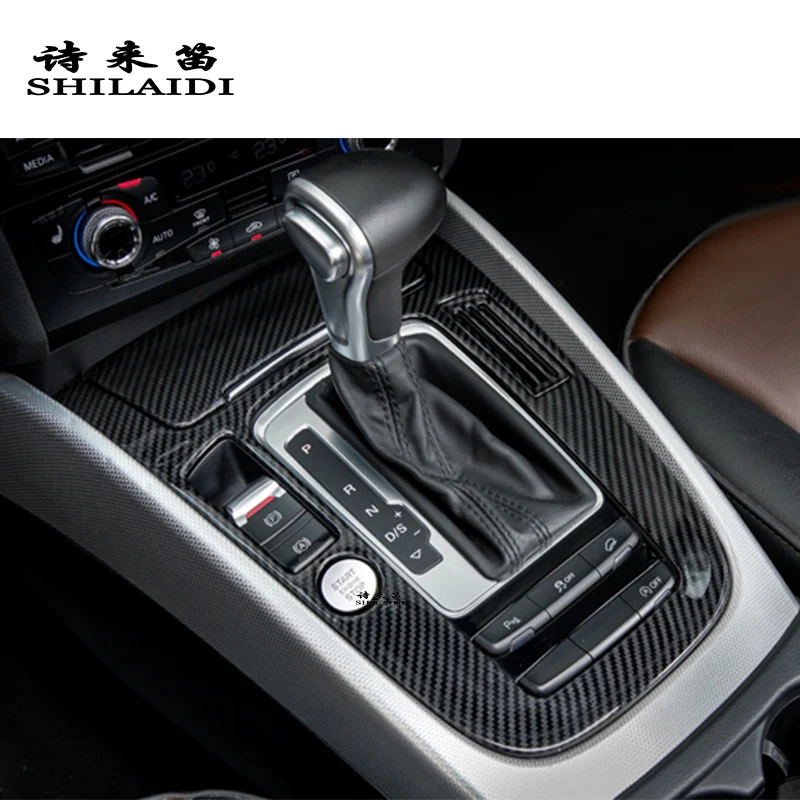 Za Audi A4 B8 A5 Notranja oprema Ogljikovih Vlaken Avto Center za Nadzor Prestavna Plošča Gumbi Dekorativne Nalepke Trim Zajema