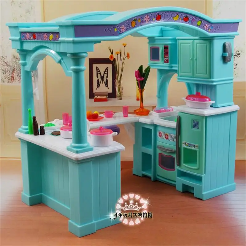 Za Barbie Lutka Pohištvo, Dodatki Plastične Igrače Kuhinjske Kuhinjska Omara Vaza Stol Pretvarjamo Božično darilo Darilo Dekle DIY