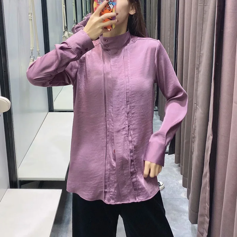 Za Bluzo Ženske 2020 Modno Elegantna urad dama Svoboden Priložnostne Vintage Bluze z Dolgimi Rokavi Gumb Ženske Majice Elegantna Vrhovi
