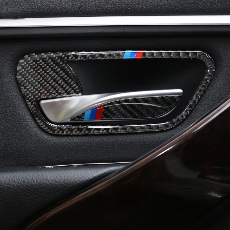 Za BMW 3 4 Serije 3GT F30 F31 F32 F34 Ogljikovih Vlaken Avto Notranja Vrata Ročaj Kritje Trim Vrata Skledo Nalepke Avto Styling opremo