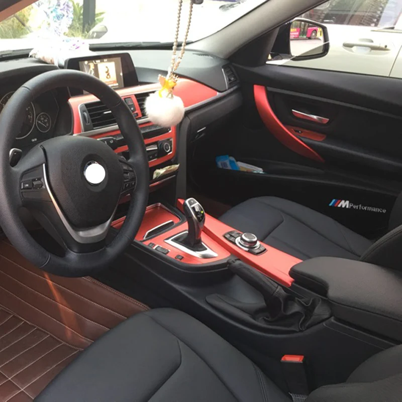 Za BMW Serije 3 F30 2013-2019 Notranje zadeve Centralni Nadzorni Plošči Vrata Ročaj 5D Ogljikovih Vlaken Nalepke Nalepke Avto styling Accessorie