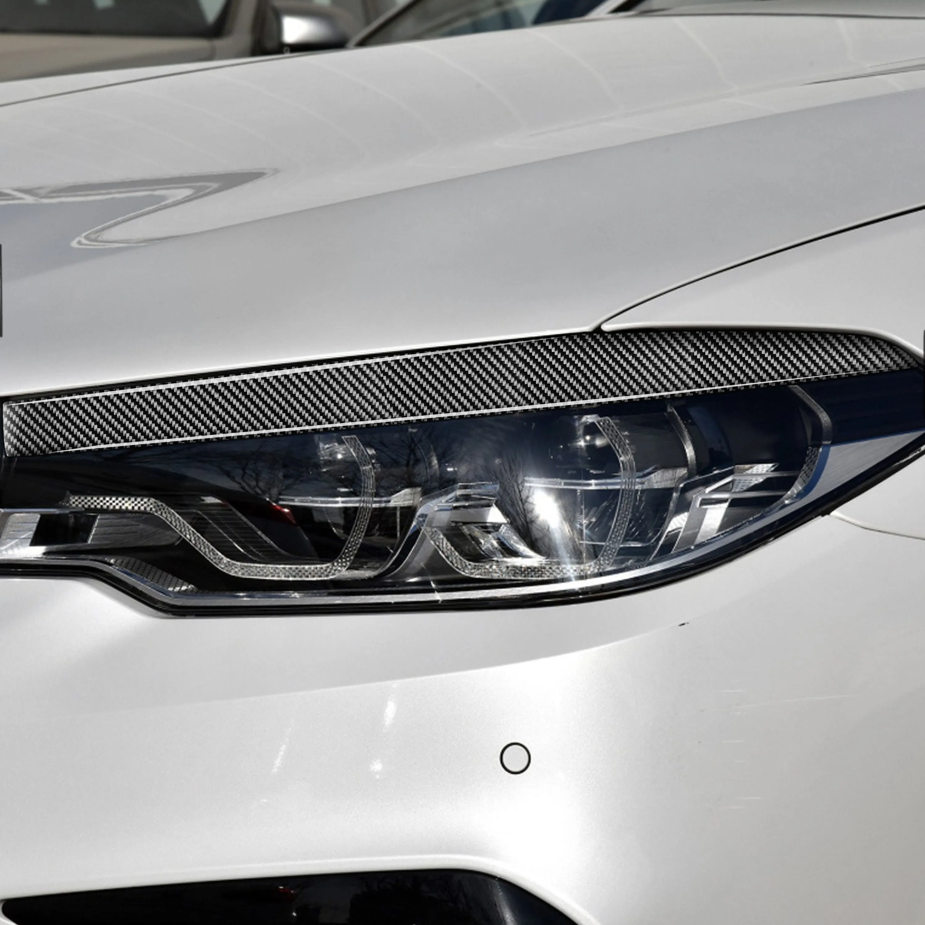 Za BMW Serije 5 G30 G38 2018 Ogljikovih Prednji Smerniki Obrvi Eye Pokrov zaščitni Pokrov Žarometa Preuredi Nalepke Avto Dodatki