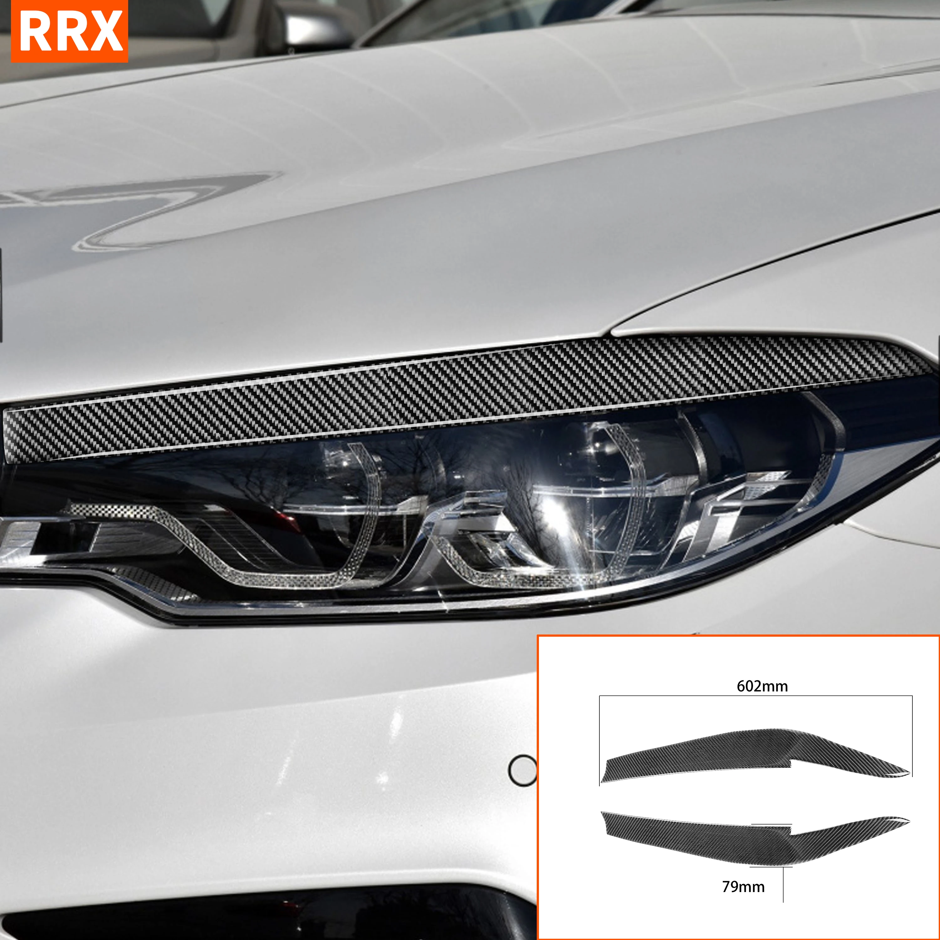 Za BMW Serije 5 G30 G38 2018 Ogljikovih Prednji Smerniki Obrvi Eye Pokrov zaščitni Pokrov Žarometa Preuredi Nalepke Avto Dodatki