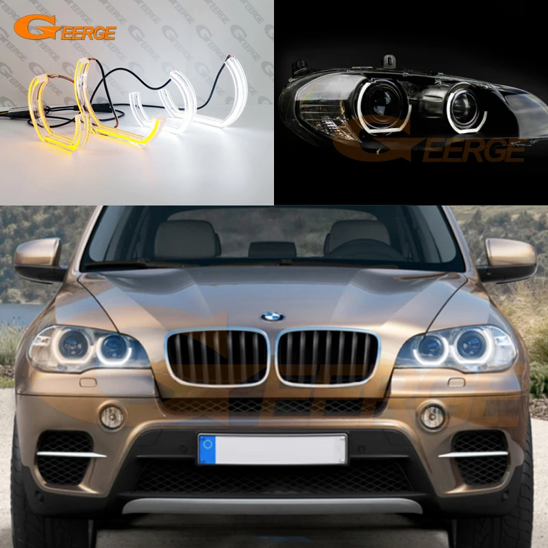 Za BMW X6 E71 E72 X6M X5 E70 Ultra Svetla Dnevno Svetlobo vključite opozorilne luči DTM M4 Slog LED Angel Eyes halo obroči avto Dodatki