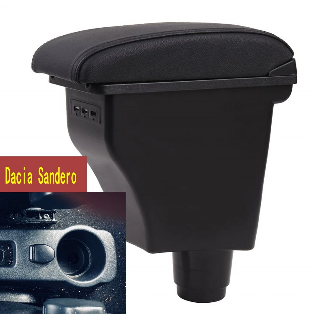 Za Dacia Sandero armrest polje osrednji Trgovina vsebina škatla za Shranjevanje Dacia stepway armrest box USB vmesnik