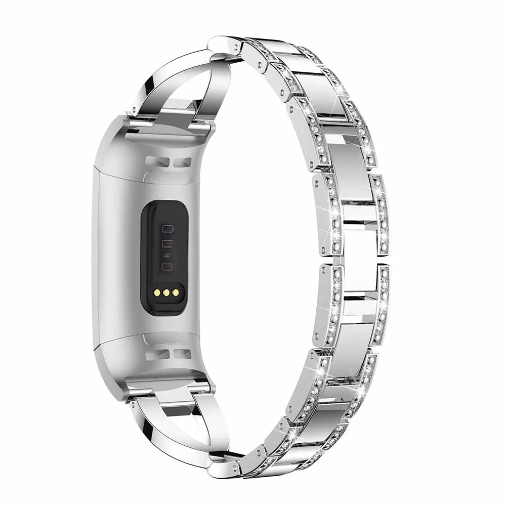 Za Fitbit Charge3 X-oblikovan Diamond Zlitine Trak za Fitbit Polnjenje 3 Moda za Moške in Ženske Univerzalna Manšeta Dodatki