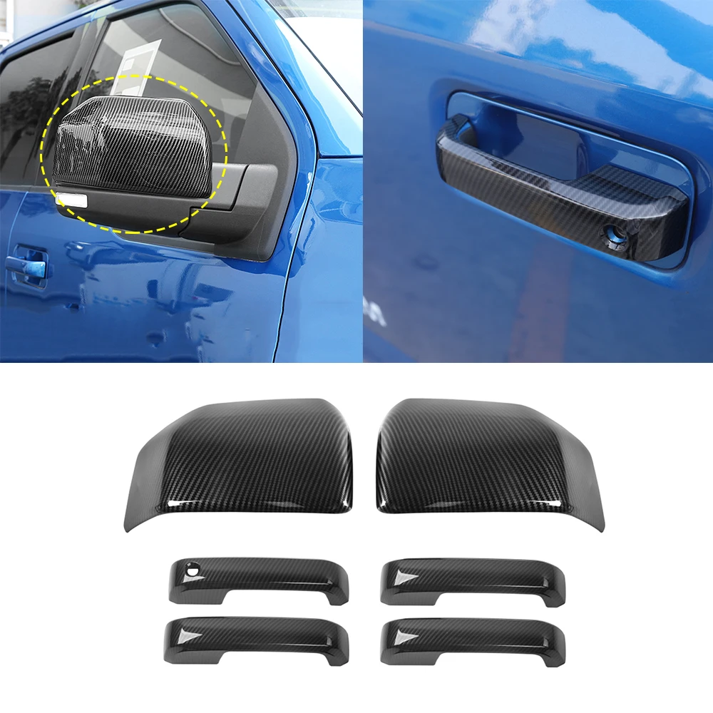 Za Ford F150-2020 Vzvratno Ogledalo, Vrata, Pokrov Odpravnik Dekoracijo Trim ABS Ogljikovih Vlaken Chrome Avto Zunanja Oprema