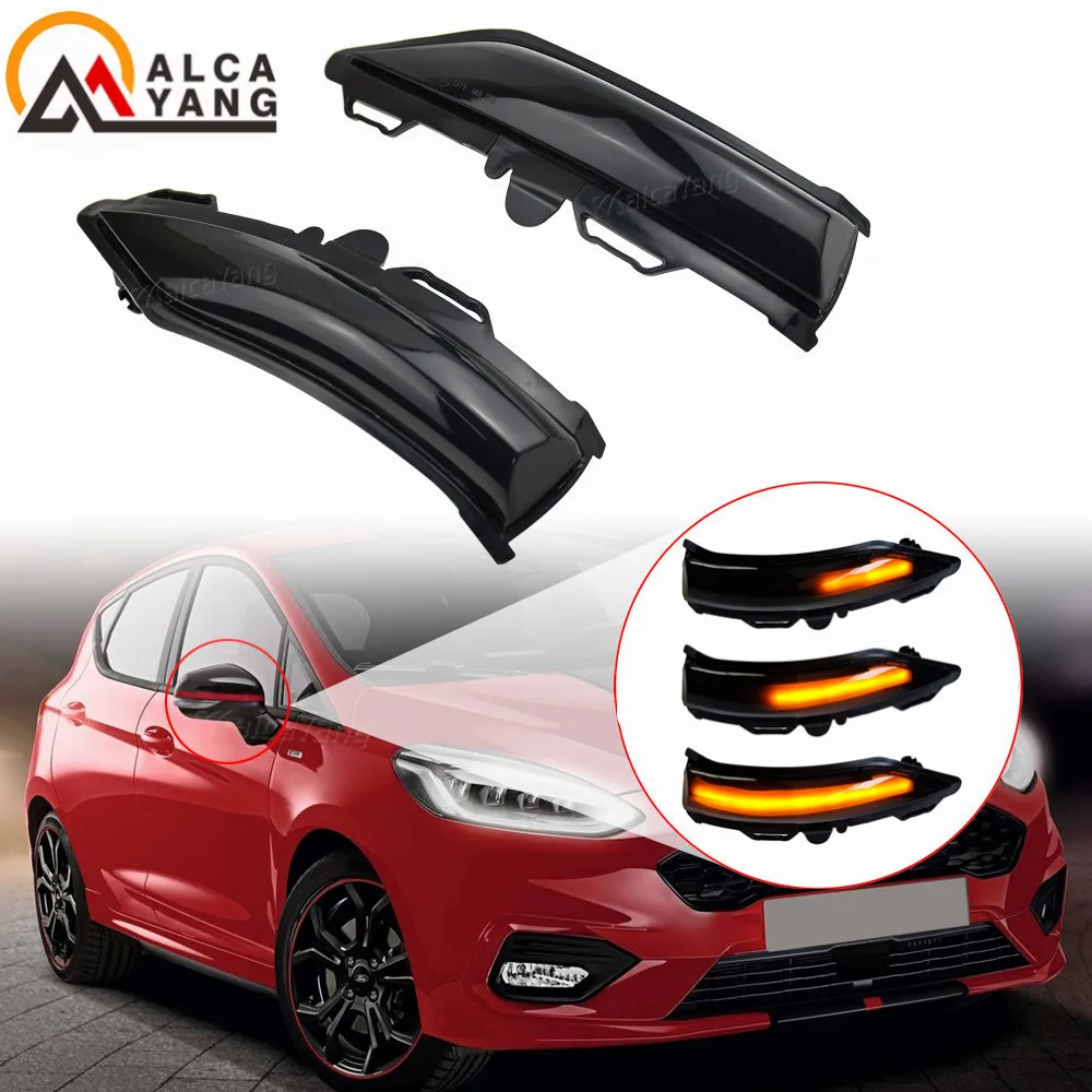Za Ford Fiesta ST Skladu MK8 2018 2019 Rearview Strani Ogledalo LED Vključite Opozorilne Luči Dynamic Znak Repetitorja Zaporedno Blinker