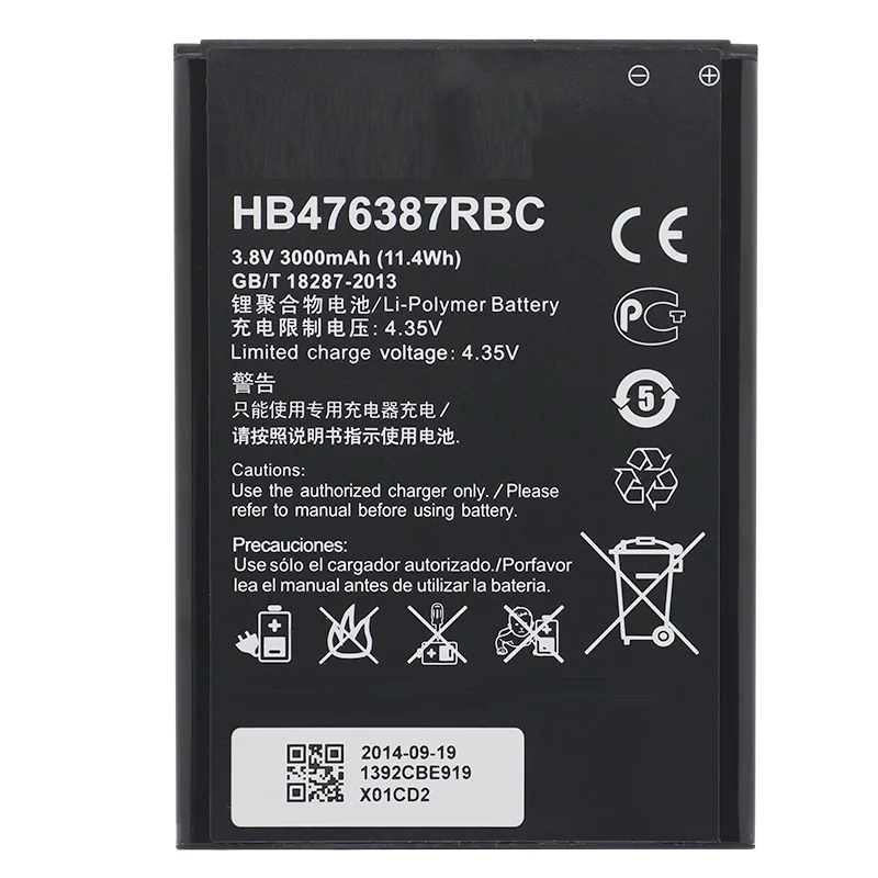 Za Huawei HB476387RBC Polnilna Li-ion baterija telefona Za Huawei Honor 3X G750 B199 3000mAh