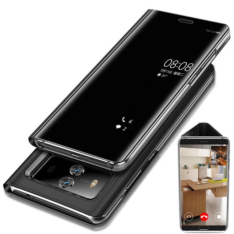 Za Huawei P20 Pro Smart Flip Primeru za Huawei Mate 10 Pro Mate10 Lite Primeru Ogledalo, Prikaz Kritje P20 Lite Čast V10 9 Lite Primeru Capa