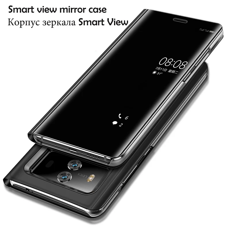 Za Huawei P20 Pro Smart Flip Primeru za Huawei Mate 10 Pro Mate10 Lite Primeru Ogledalo, Prikaz Kritje P20 Lite Čast V10 9 Lite Primeru Capa
