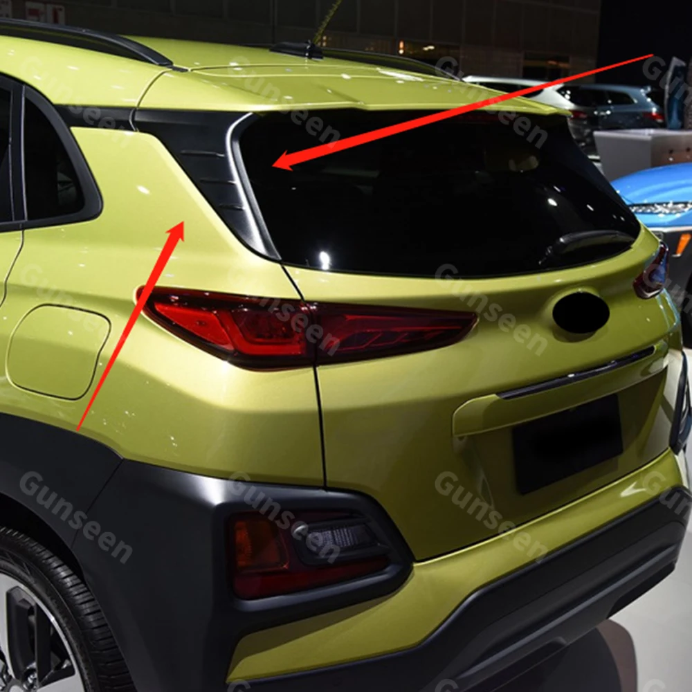 Za Hyundai Kona 2017 2018 2019 2020 Avto Abs Zadnje Okno Spojler Strani Krilo Trikotnik Kritje Trim Modeliranje Okrasimo Chrome styling