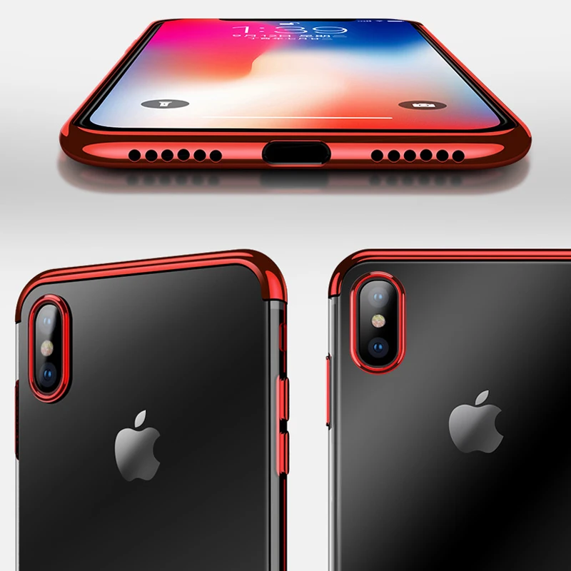 Za iPhone XS XS Max primeru Naslikal okvir Kristalno Jasno tpu mehko Telefon primeru za iphone xs xr xs max 8 8 plus primeru zajema