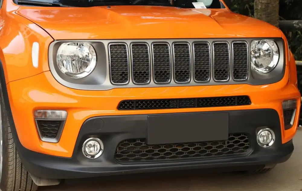 Za Jeep Renegade 2019 2020 Sprednja Maska Očesa Insektov Neto Okrasni Pokrov Trim Nalepke ABS Chrome Avto Zunanja Oprema