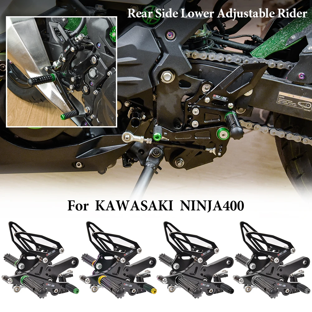 Za Kawasaki Ninja 400 2018-2021 2020 CNC Nastavljiv Rearsets Noge Stopala Kljukice Zadnji Set Z400 NINJA400 Motoristična oprema