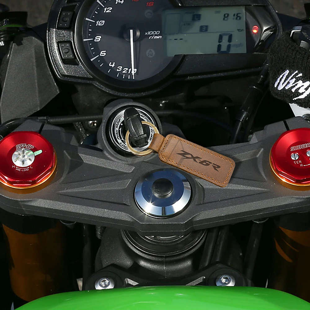 Za Kawasaki ZX6R ZX-6R Modeli Motociklov Keychain Cowhide Key Ring
