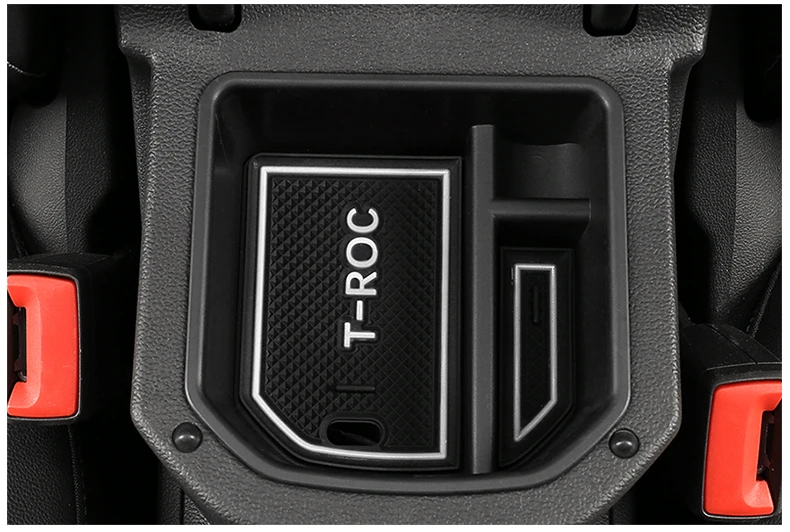 Za leto 2018 2019 VW T-ROC TROC Armrest Center Škatla za Shranjevanje Posode Rokavice Organizator Primeru zajema