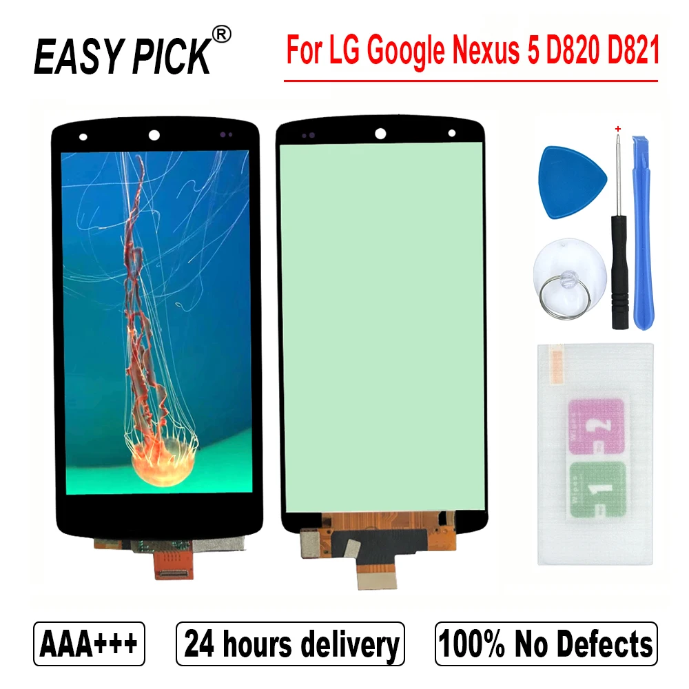 Za LG Google Nexus 5 D820 D821 Zaslon na Dotik LCD Zaslon Digitalizaciji Montaža z Okvirjem Brezplačna Orodja