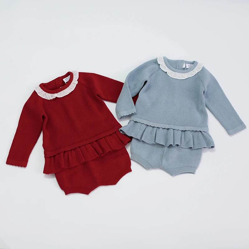 Za Malčke Baby Fantje Dekleta Plesti Long Sleeve Zgornji Del + Hlače Hlače Kompleti Oblačil 2020 Novo Pomlad Jesen Otroci Fant Dekle Obleko Oblačila