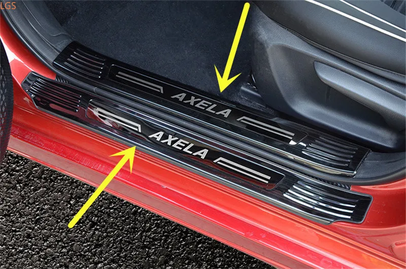 Za Mazda 3 AXELA-2019 Visoko kakovostnega nerjavečega jekla prag stražar ploščo anti-scratch varstvo Avto styling