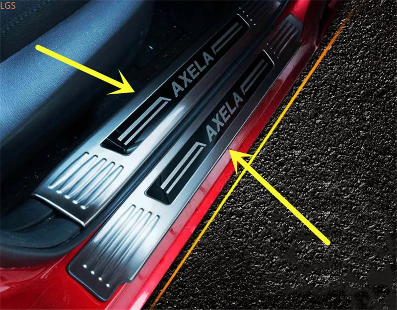 Za Mazda 3 AXELA-2019 Visoko kakovostnega nerjavečega jekla prag stražar ploščo anti-scratch varstvo Avto styling
