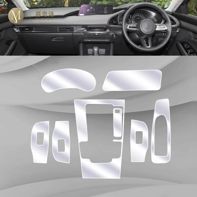 Za Mazda 3Axela-2020Car Notranjosti sredinski konzoli, Pregleden TPU Zaščitno folijo Anti-scratch Popravila film Pribor Preuredi