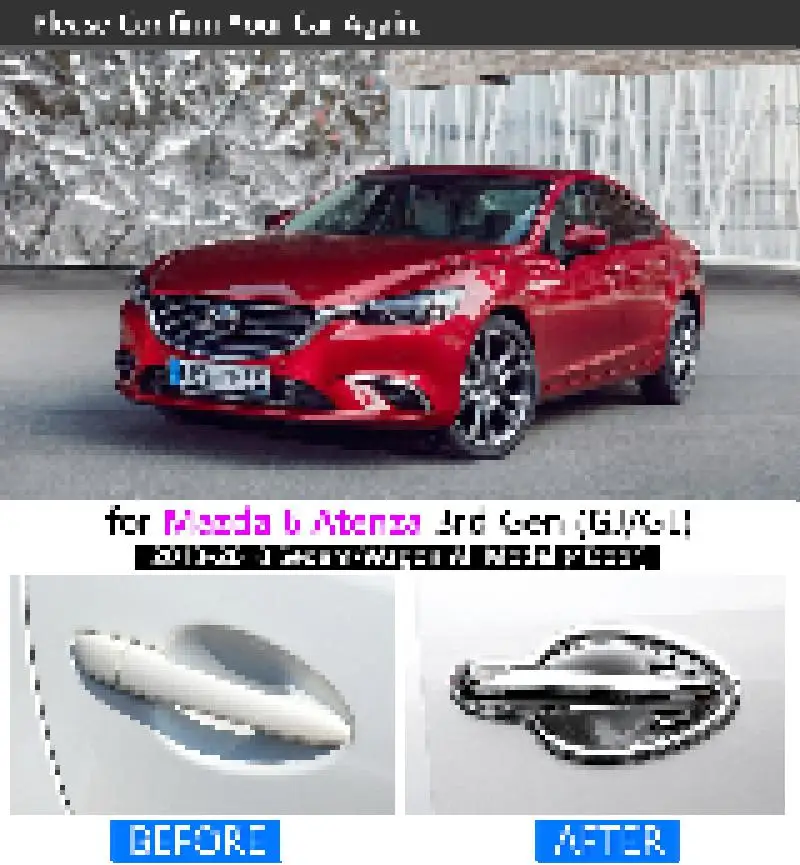 Za Mazda 6 Atenza 2013 - 2018 Krom Ročaj Kritje Trim Nastavite 2016 Gj Gl Limuzina Vagon Avto Dodatki Nalepke Avto Styling