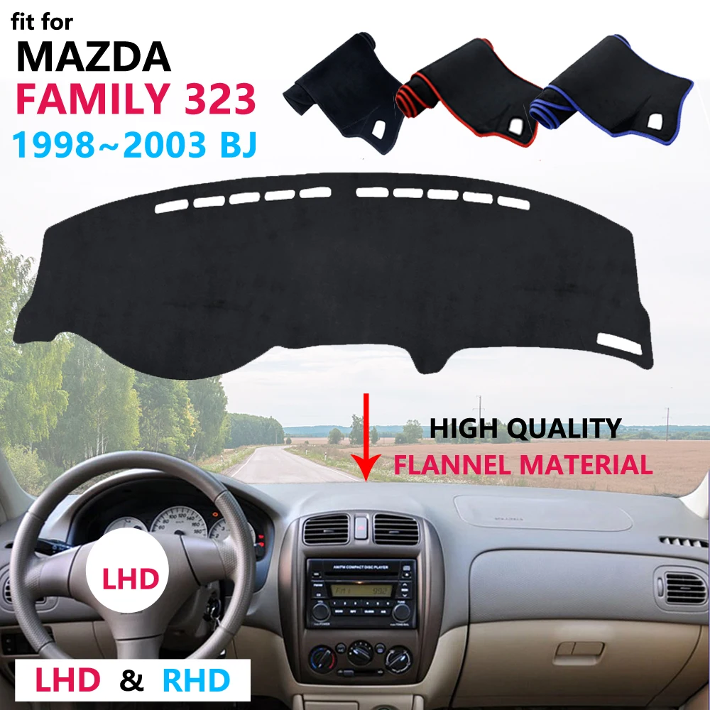 Za Mazda Družino 323 1998~2003 BJ za Ford Laser KN KQ 1998-2003 nadzorna plošča Pokrov Zaščitni Ploščici Preprogo Flanela Avto Dodatki