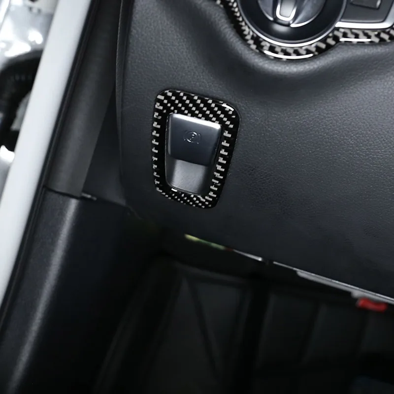 Za Mercedes Benz W205 C Razred C180 C200 C300 GLC Dodatki iz Ogljikovih Vlaken Elektronske ročne zavore Gumb Trim Avto Nalepke