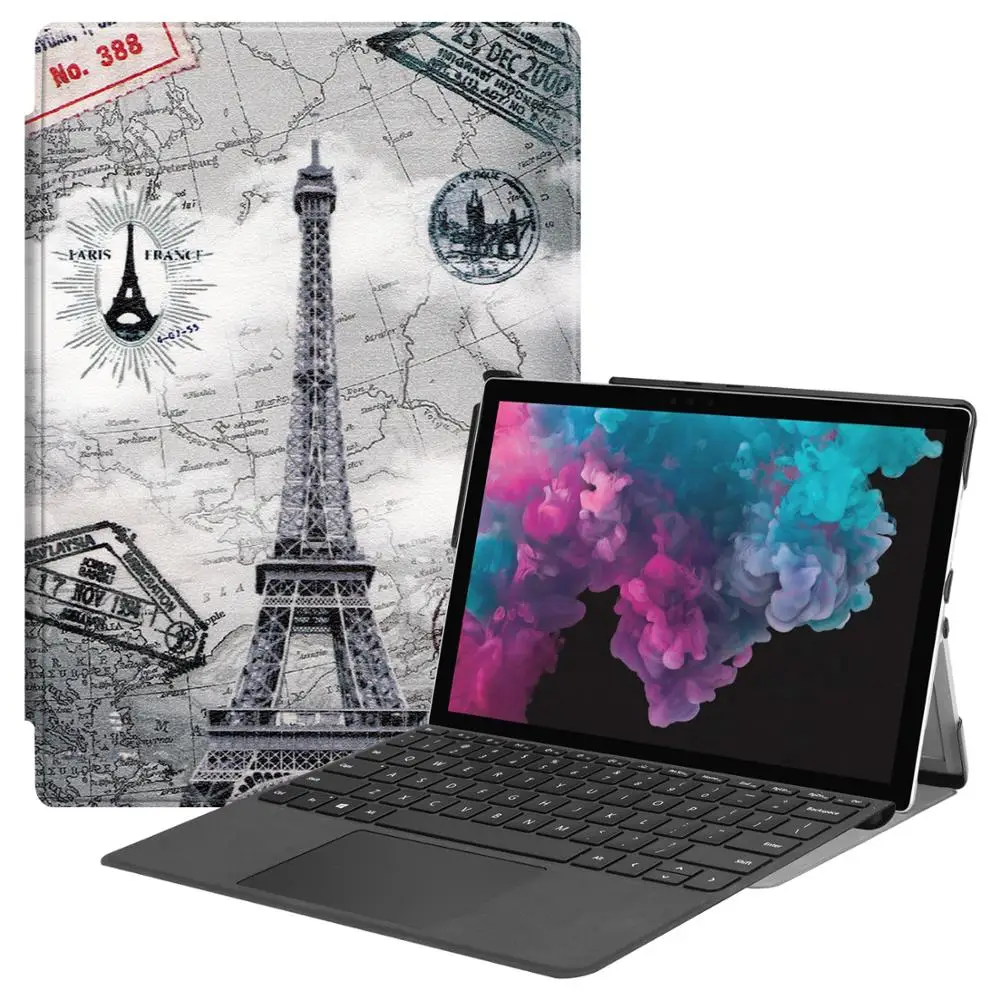 Za MicroSoft Surface Pro 4 5 6 7 pokrov PU Usnja Gradnjo, v Stojijo Ravno Coque Surface Pro 7 6 5 4 Pro4 Pro5 Pro7 Primeru Zaščitna