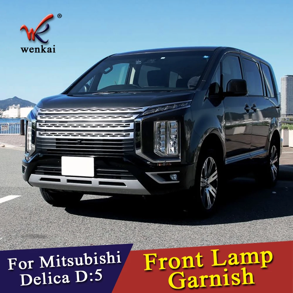 Za Mitsubishi Delica D5 2019 2020 Zunanjost Chrome Spredaj Glava Luči, Svetilke Okrasni Pokrov Trim Avto Dodatki