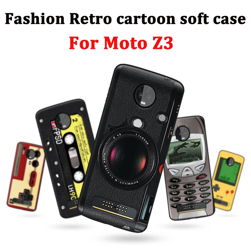 Za Moto Z3 Primeru zajema Retro risanka mehko telefon Primeru Za Moto Ž 3 Zaščita Lupini Za MotoZ3 lupini Za Moto Z3 coque fundas