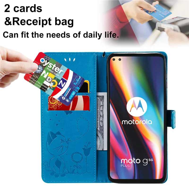Za Motorola Moto G 5G Plus Primeru Usnjena torbica, ki je na sFor Funda Moto G 5G Plus Telefon Primerih za Motorola G 5G Plus Pokrovček Etui