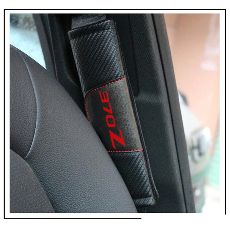 Za Nissan 370z 2pcs Moda Ogljikovih Vlaken Usnje Avto varnostnega Pasu Pokrov Avtomobila varnostnega Pasu Rami Pad Avto Oprema Avto Styling