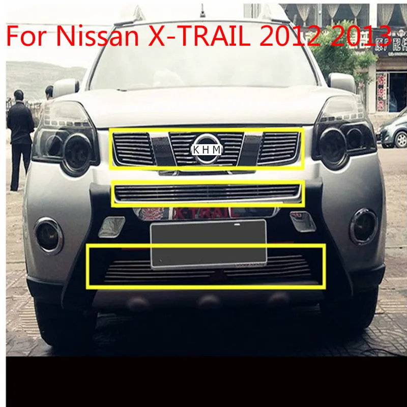 Za Nissan X-TRAIL 2012 2013 , Visoko kakovostnega Aluminija zlitine Sprednje Mrežice Okoli Trim Dirke Žari Trim